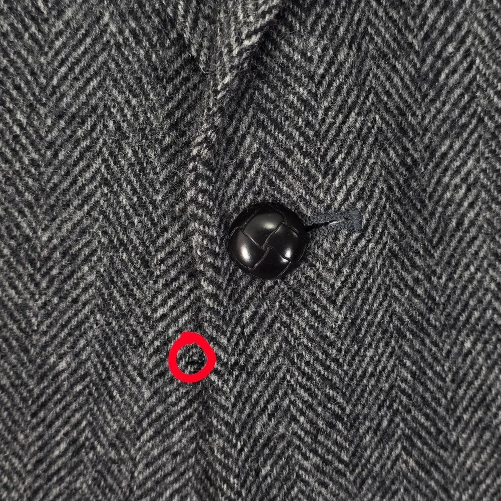 VTG Towncraft Men's Tweed Sport Coat Blazer Two Button Gray Herringbone Wool 42R